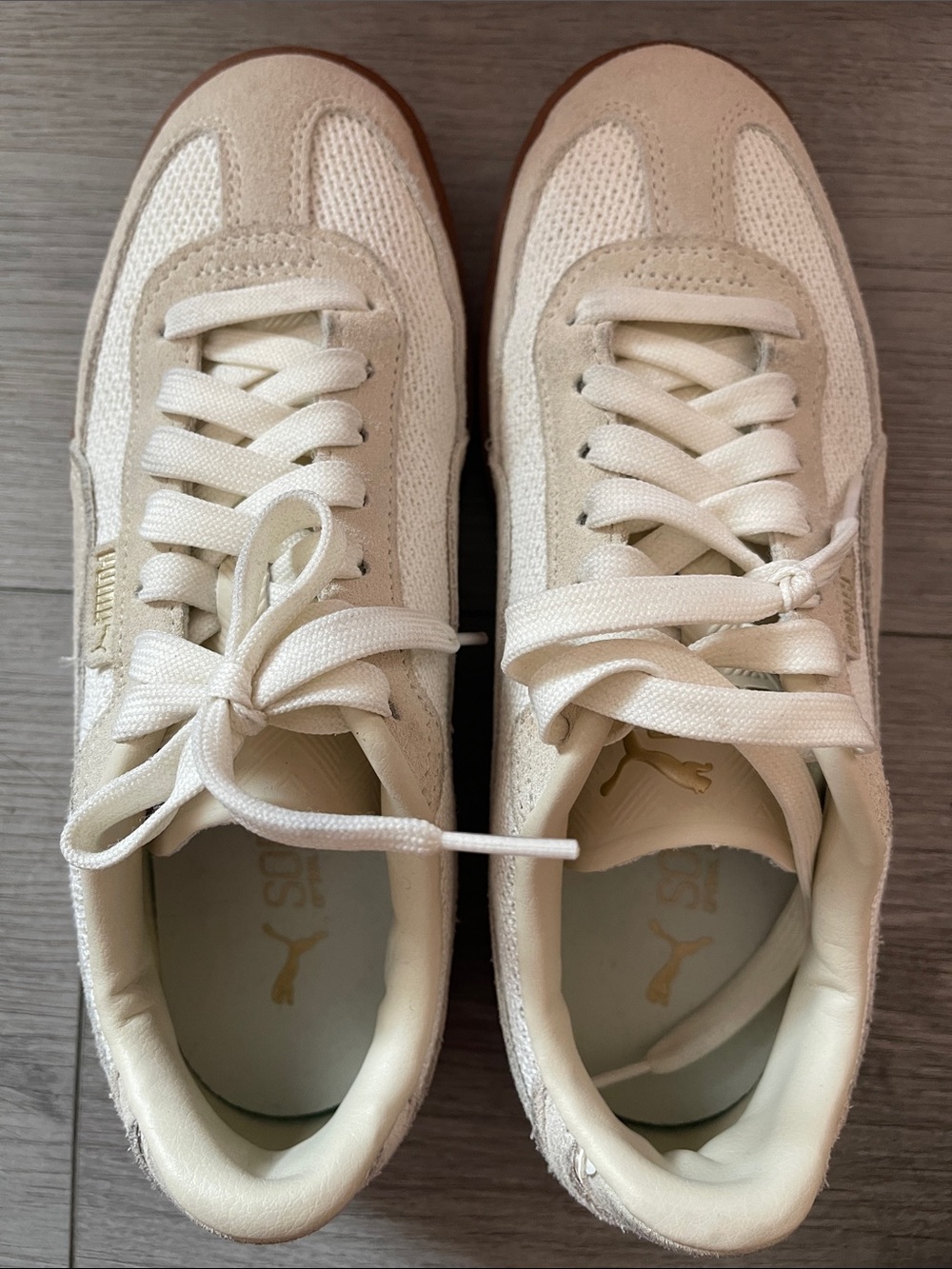 Puma Cream & Brown Low-Top Sneakers - Picture 2 of 6
